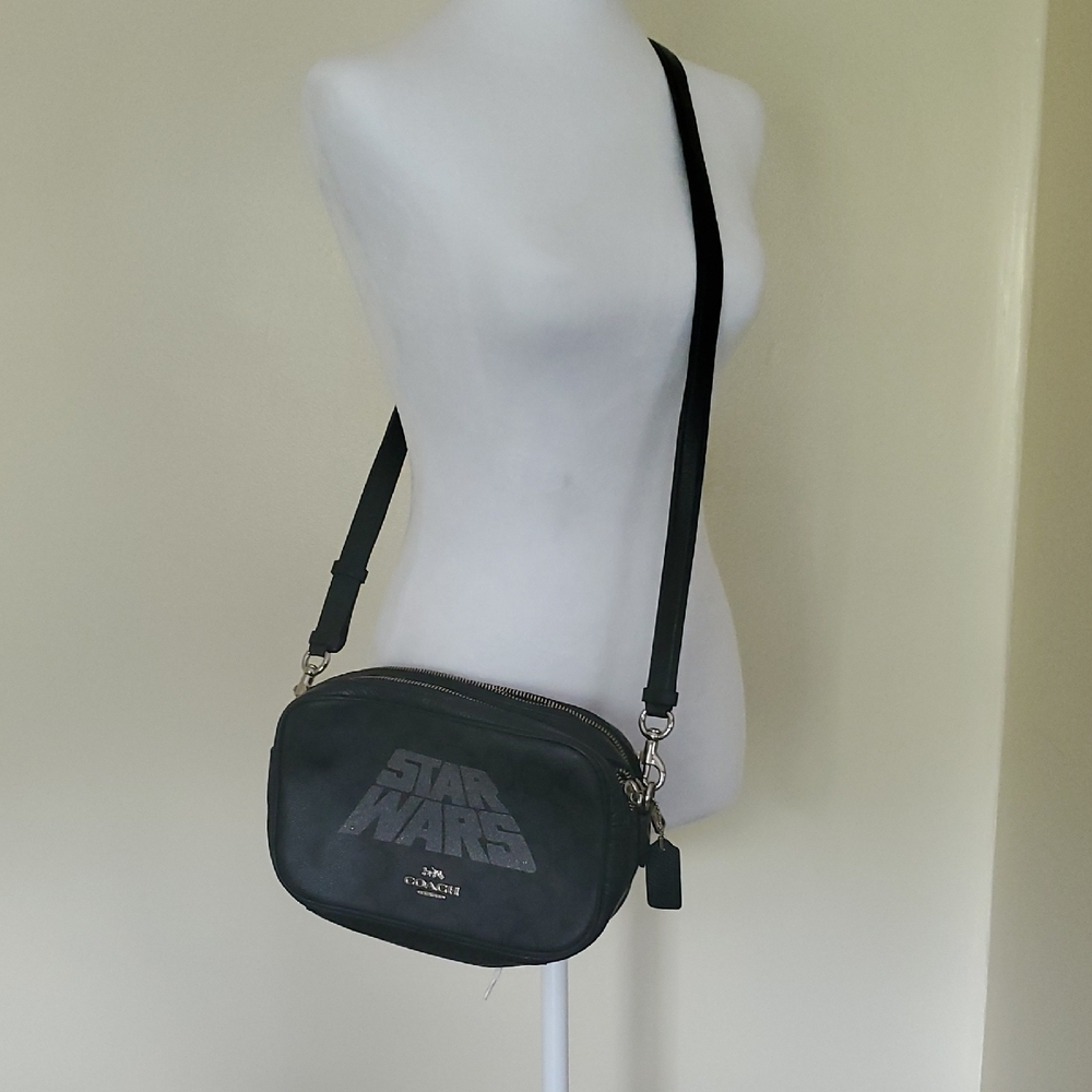 Star Wars Coach Crossbody in Signature Canvas with "Star Wars" logo in Glitter